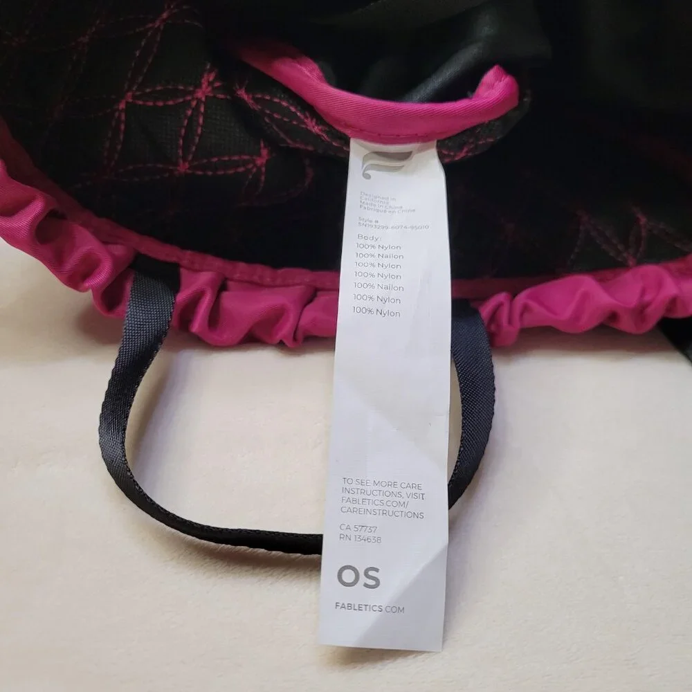 Fabletics - Raspberry, Quilted, Drawstring Backpack/Cinch Sack/Gym Bag EUC - Picture 8 of 10